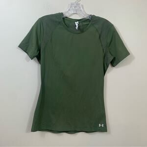 Under Armour Heat Gear Army Green Fitted Short Sleeve Top